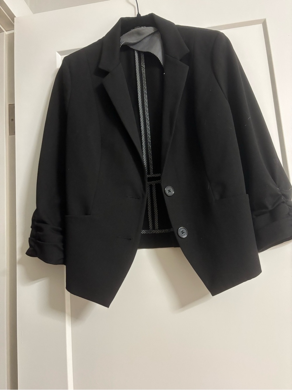 Classic Black express Women's Blazer - Tailored Two-Button Jacket